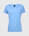 596661046 camiseta básica plus size feminina decote redondo azul g2 549