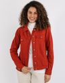 656417001 jaqueta sarja feminina bolsos terracota p edd