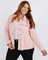 656434002 jaqueta jeans plus size feminina bolsos rosa claro g2 636
