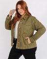 656434006 jaqueta jeans plus size feminina bolsos verde militar g2 f87