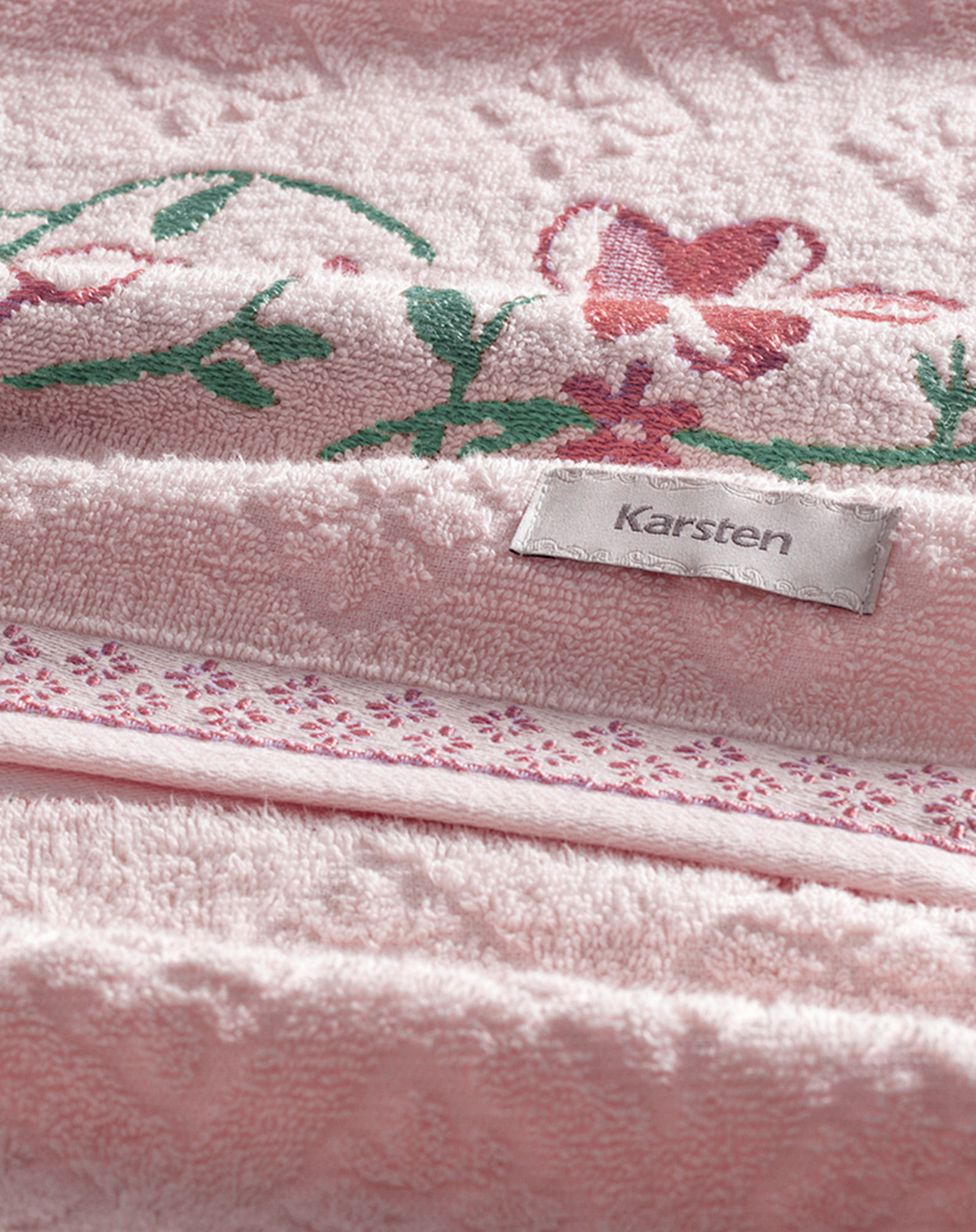 689335001 toalha de rosto karsten bordada floral rosa u 44f