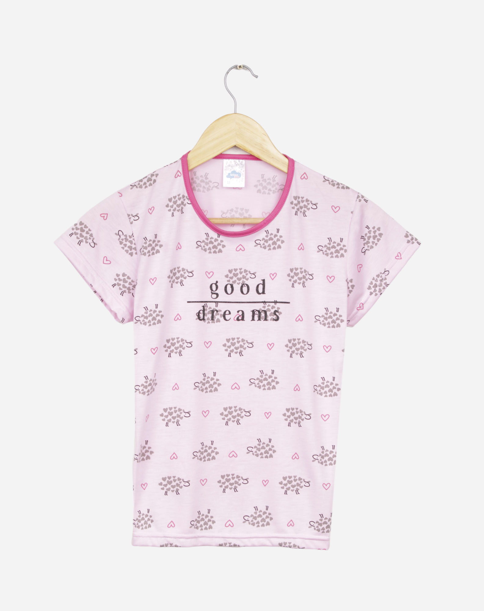 681237001 pijama curto juvenil menina estampa bichos rosa 10 baa