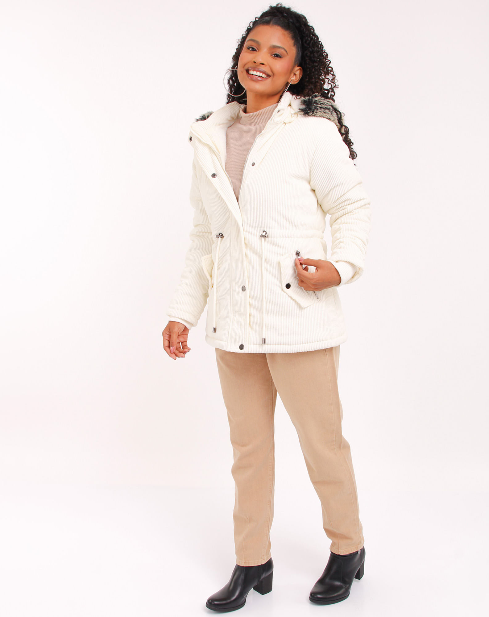 682096006 jaqueta parka feminina com capuz removível off white m 97e