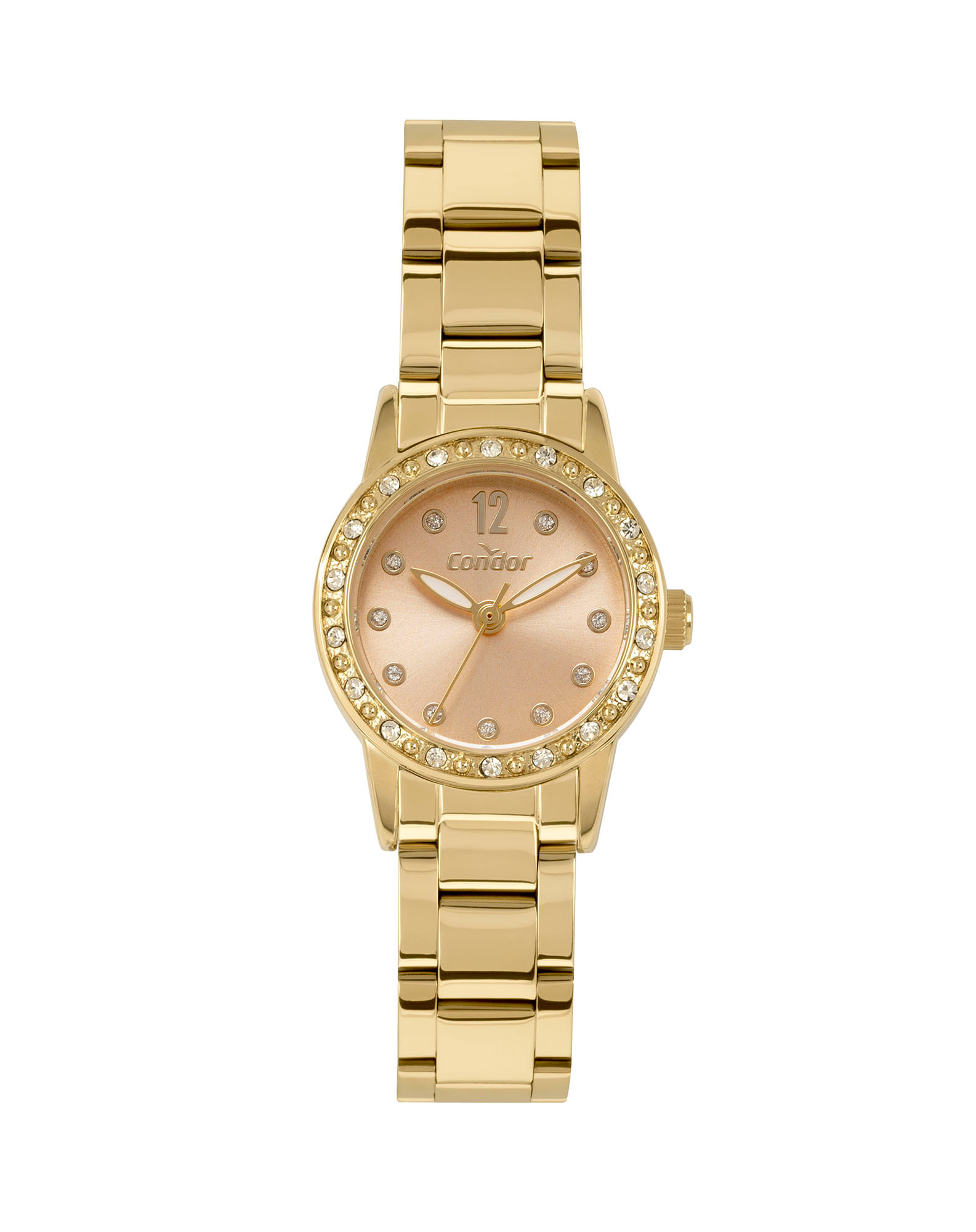 692327001 relógio feminino condor analógico dourado dourado u 969