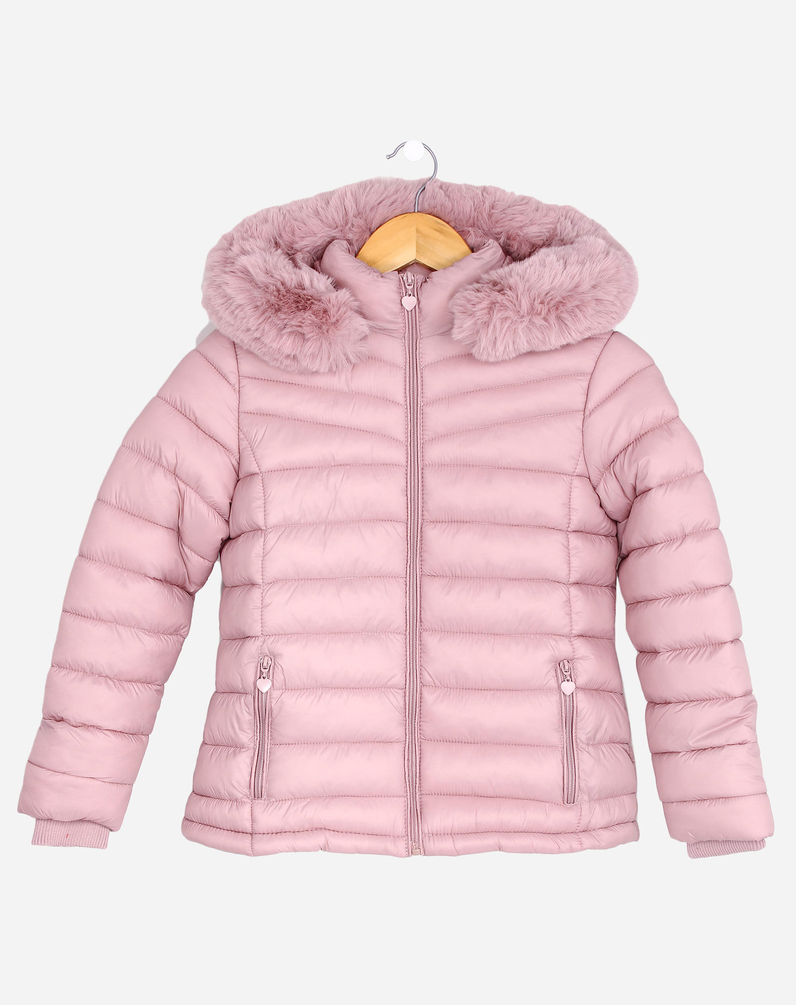 681371009 jaqueta puffer nylon infantil menina com capuz rosa claro 8 6f3