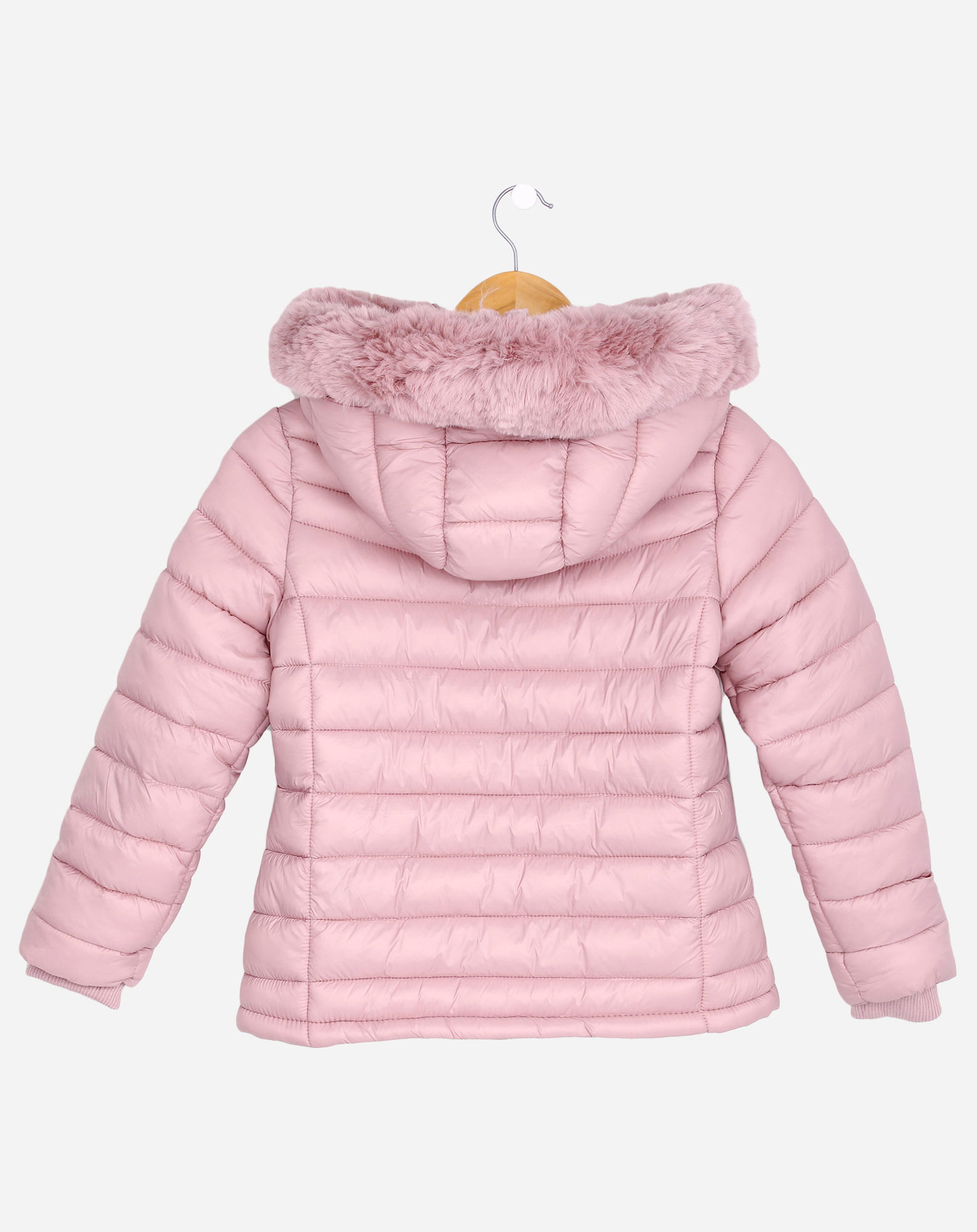 681371009 jaqueta puffer nylon infantil menina com capuz rosa claro 8 244