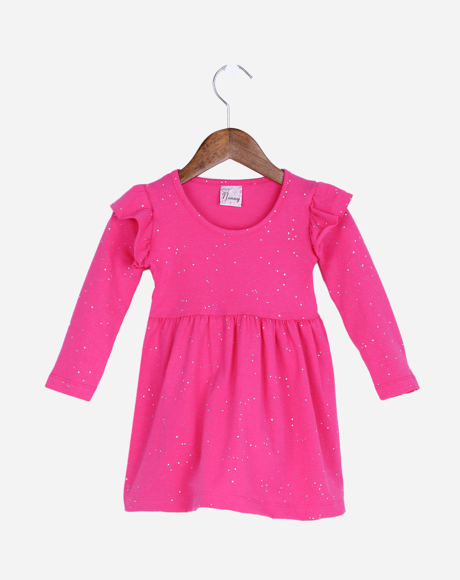 699127002 vestido infantil menina alça babados - tam. 1 à 3 anos pink 2 b3b