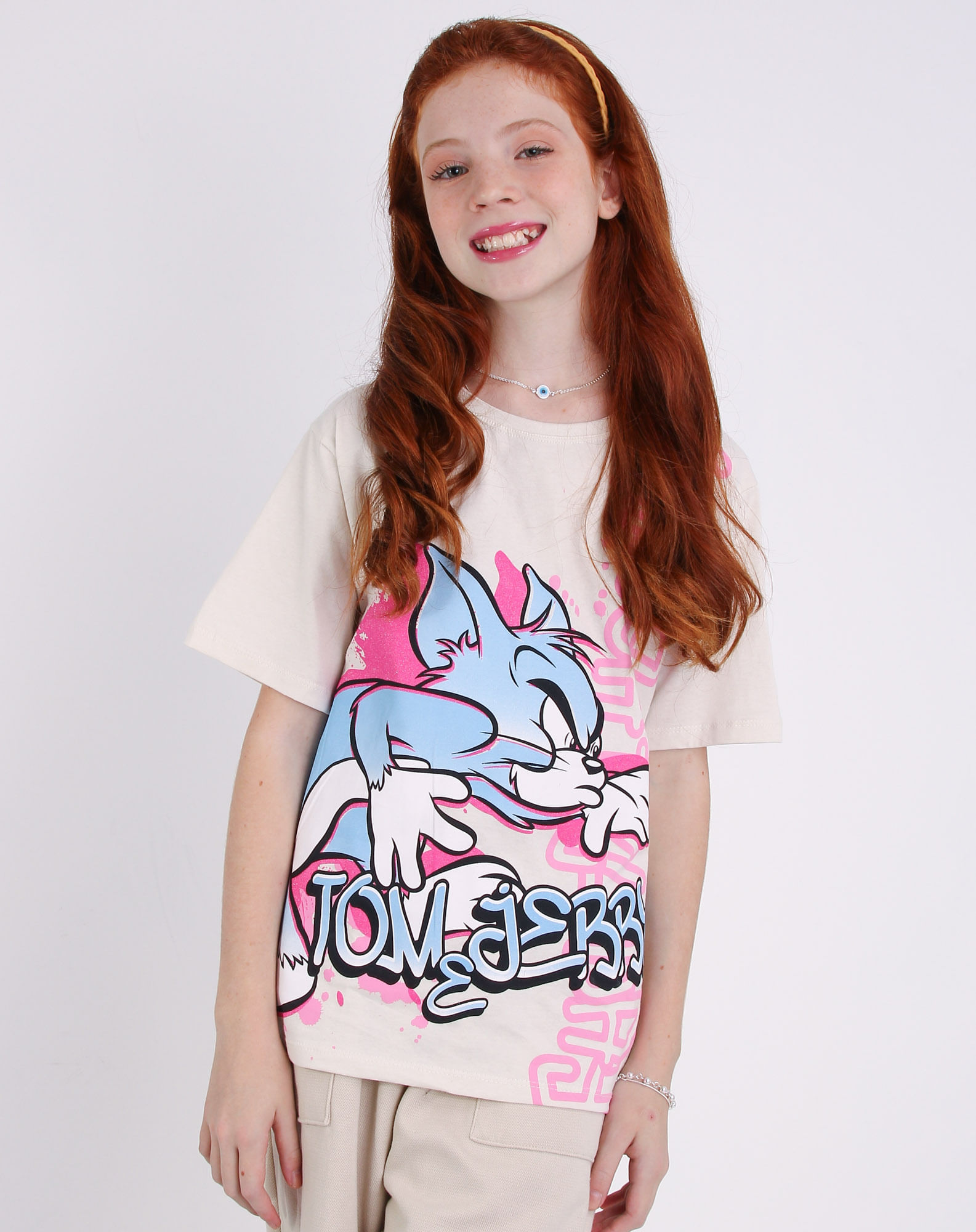 699993001 camiseta manga curta juvenil menina tom e jerry bege 12 d7d