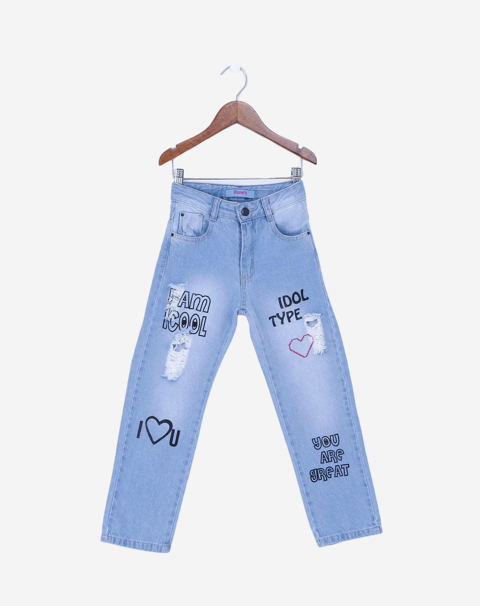 702005001 calça jeans reta infantil menina - tam. 4 a 8 anos jeans 4 10c