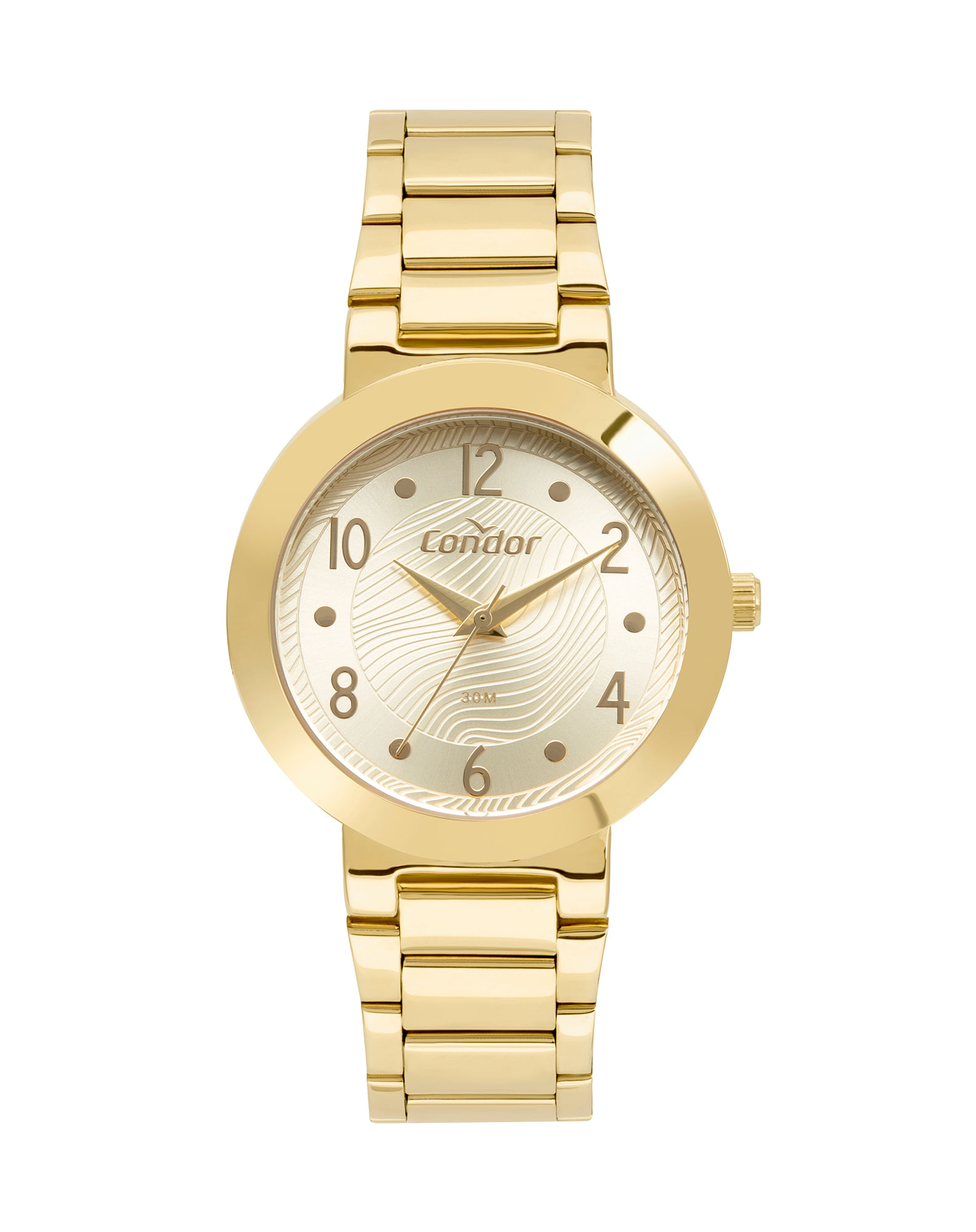 701752001 kit relógio feminino condor dourado + brinco e colar dourado u a32