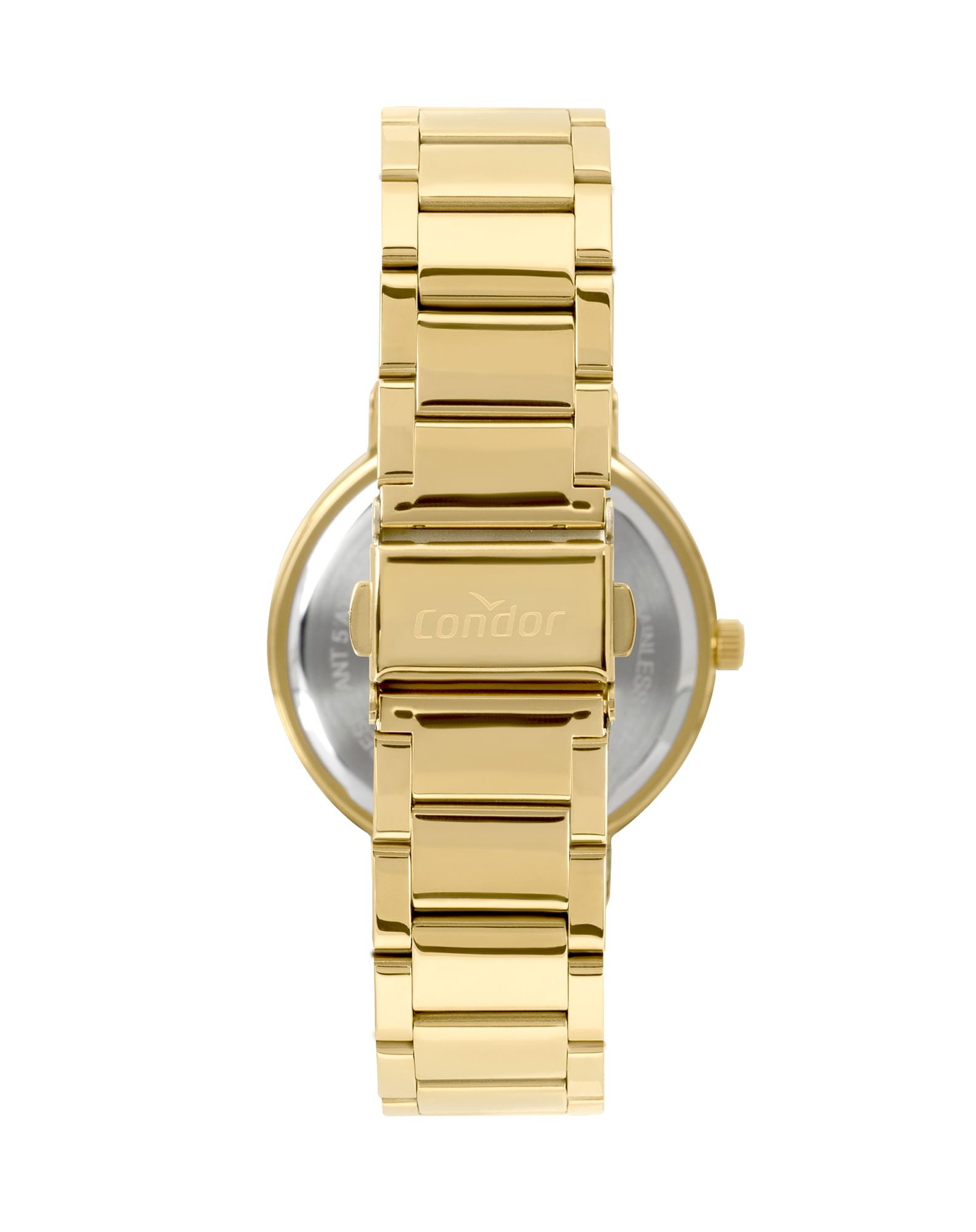701752001 kit relógio feminino condor dourado + brinco e colar dourado u 368