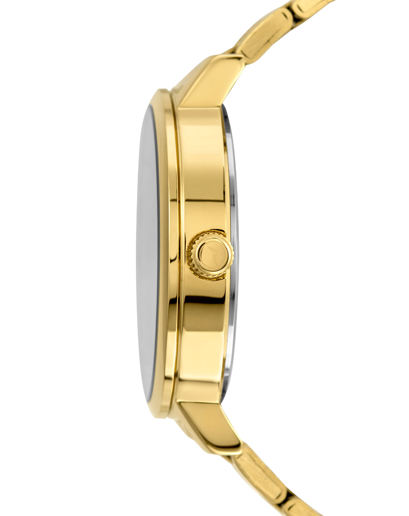 708943001 kit relógio feminino dourado condor + colar e brincos perolados dourado u a83
